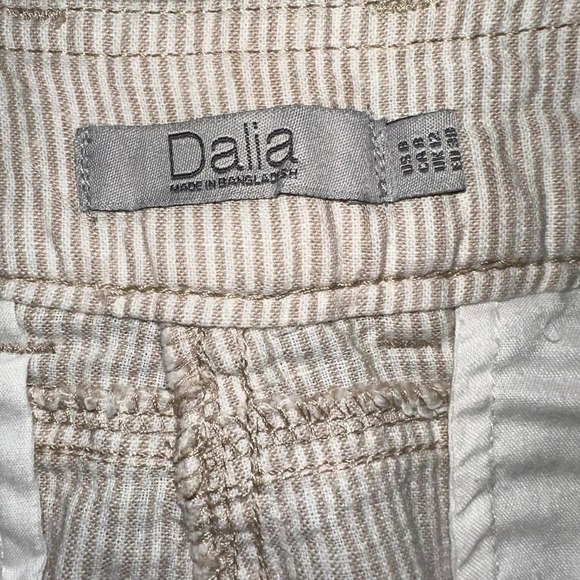 NWT Dalia Linen Blend Striped Boho Beachy Low Rise Pencil Mini Skirt Size 8 - Picture 3 of 6
